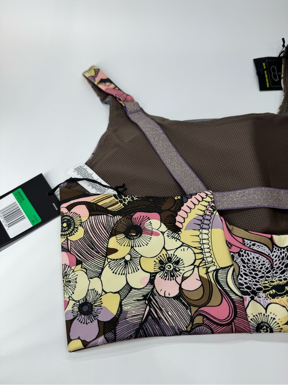 Nike Womens Multicolor Iron Stone Floral-Print Dri-FIT Padded Sports Bra Size XL - Picture 6 of 11